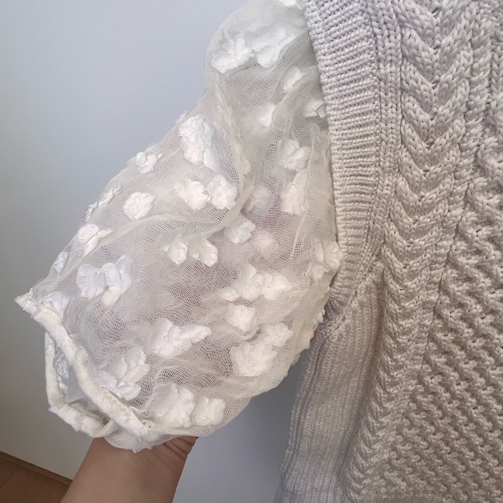 Cecilie Bahnsen Faye Organza-Detailed Knit Top S
